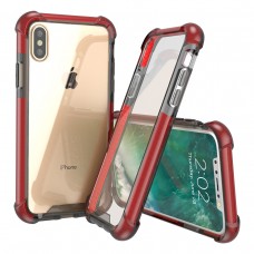 iPhone X Clear Case, iPhone 10 Clear Case  (Dark Red)